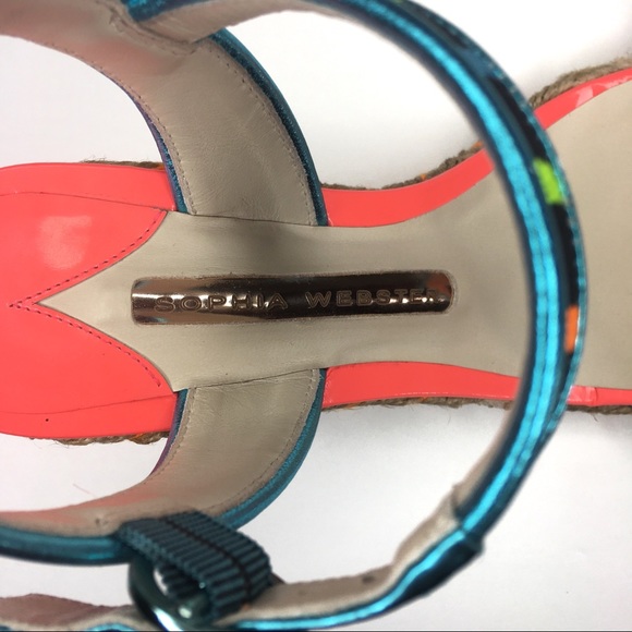 Sophia Webster Multicolor Neon Espadrille Wedges - Picture 8 of 11